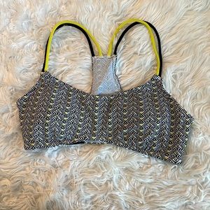 Hula Honey Juniors Large Black & Yellow Bikini Top